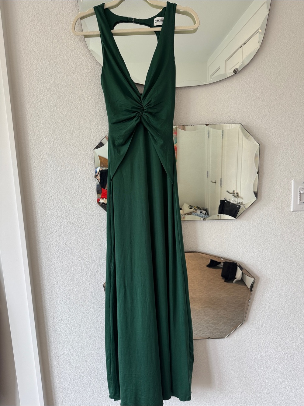 Princess Polly Dark Green Twist-Front Maxi Dress
